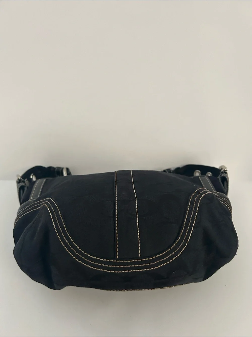 Coach Black Soho/Hampton Signature C Hobo Half Moon Bag Y2K